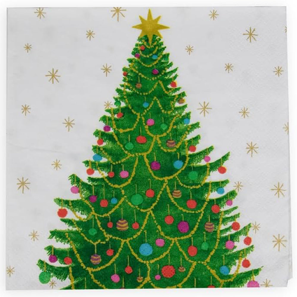 Merry and Bright Christmas Caspari Paper Table Napkins 33 cm square 3 ply lunch napkins