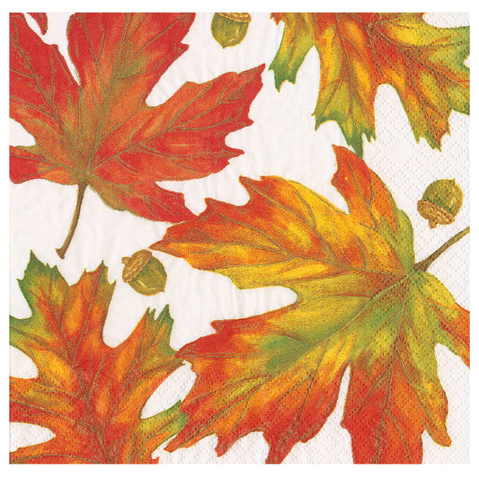 Autumn Hues Leaves Caspari Paper Table Lunch Napkins 33 cm square 3 ply