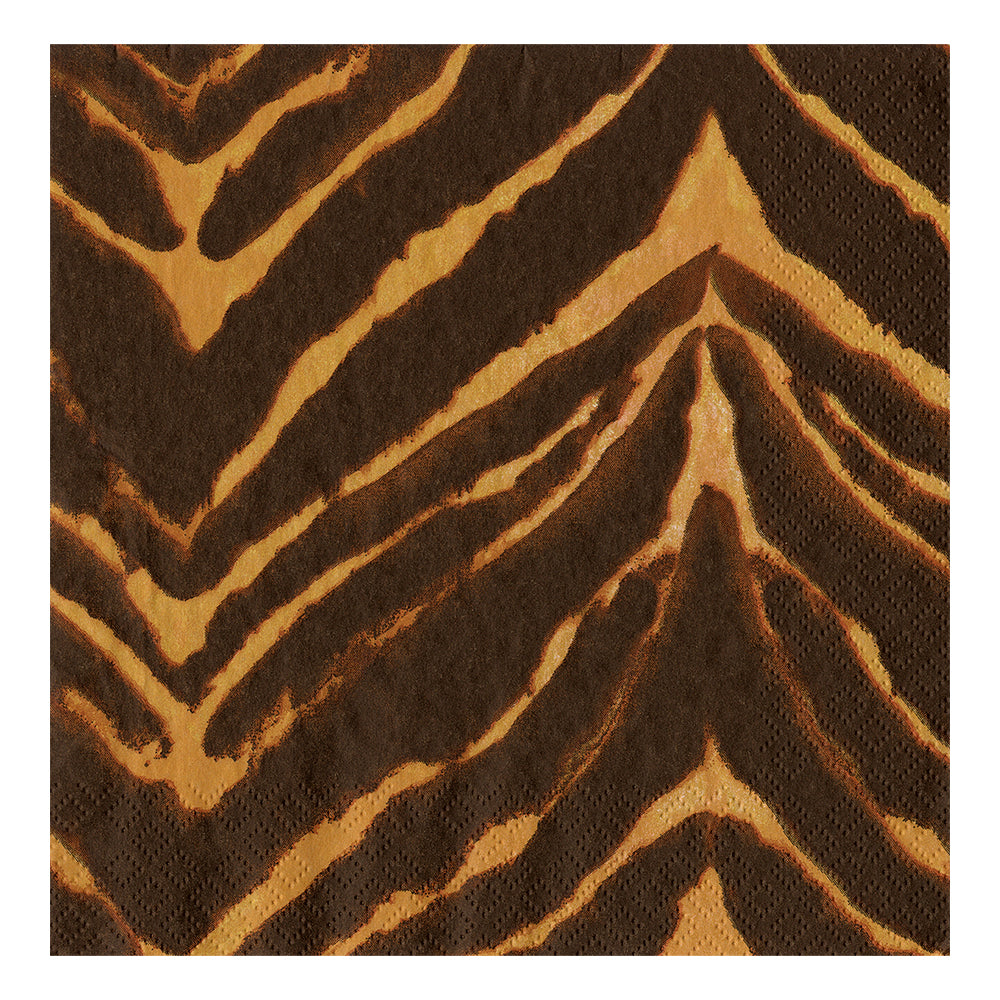 Go Wild Brown Caspari Paper Table Napkins 33 cm square 3 ply lunch napkins