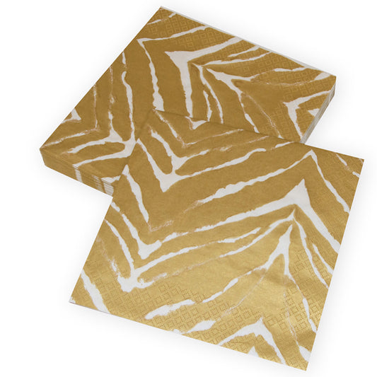 Go Wild Gold Caspari Paper Dinner Napkins 40 cm square 3 ply