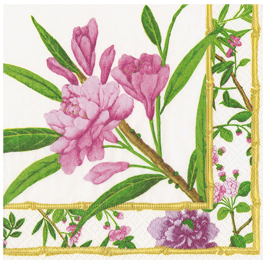 Wellington Ivory Flowers Floral Caspari Paper Table Napkins 40 cm square 3 ply dinner napkins