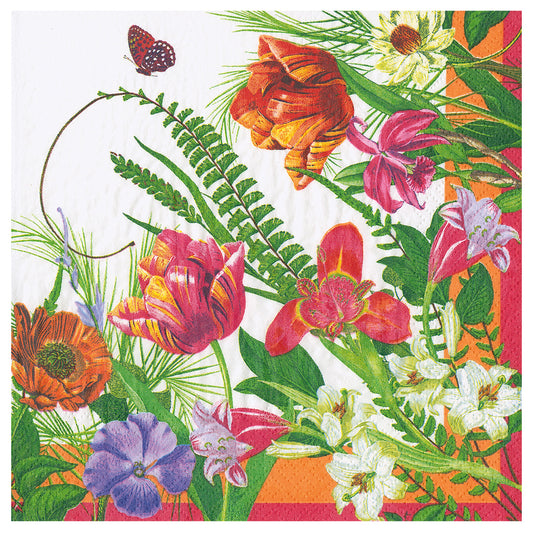 La Dolche Vita Flowers Floral Caspari Paper Table Napkins 40 cm square 3 ply dinner napkins