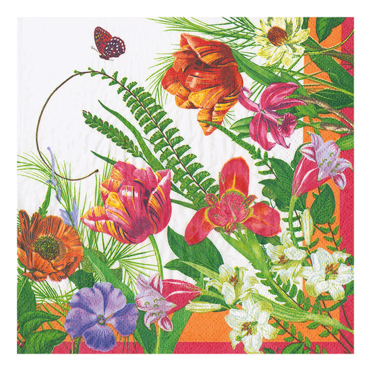 La Dolce Vita Bright Floral Caspari Paper Table Napkins 33 cm square 3 ply lunch napkins