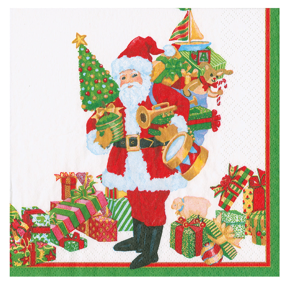 Mr Claus Santa Christmas Caspari Paper Table Napkins 33 cm square 3 ply lunch napkins