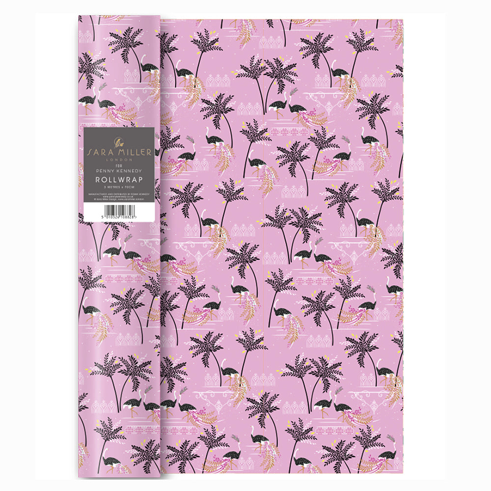 Sara Miller Ostrich and Palms 3 m x 70 cm high quality thick roll wrapping paper