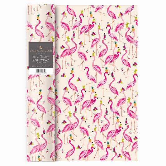Sara Miller Celebrating Flamingos 3 m x 70 cm high quality thick roll wrapping paper