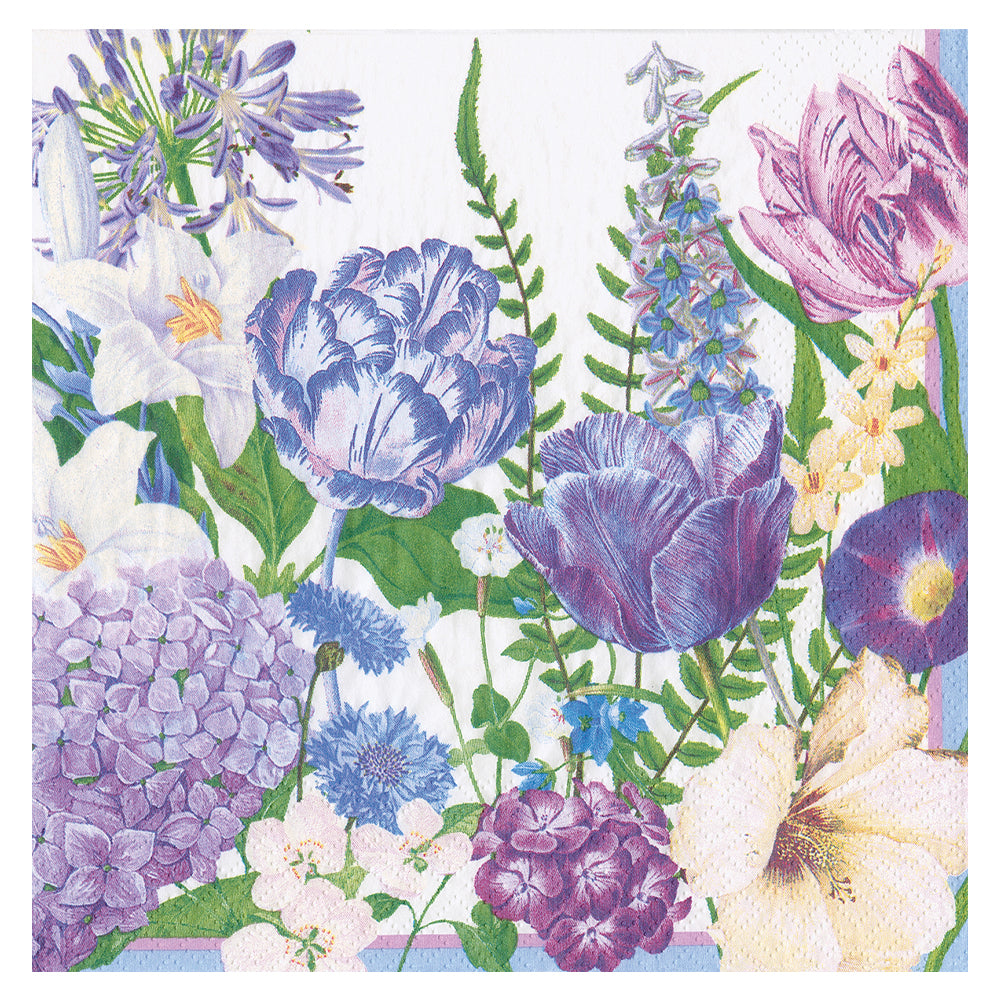 Shades of Blue Flowers Caspari Paper Table Napkins 33 cm square 3 ply lunch napkins