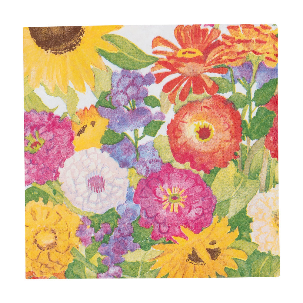 Midsummer Blooms Caspari Paper Cocktail Napkins 25 cm 20 pack 3 ply