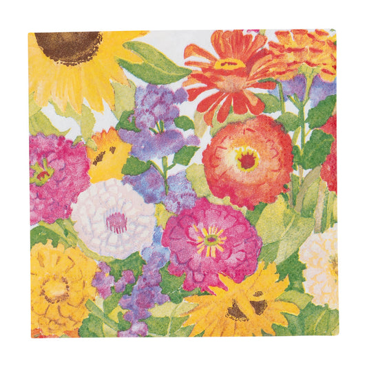 Midsummer Blooms Caspari Paper Cocktail Napkins 25 cm 20 pack 3 ply