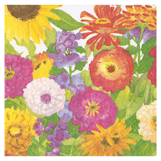 Midsummer Blooms Caspari Paper Table Napkins 33 cm square 3 ply lunch napkins