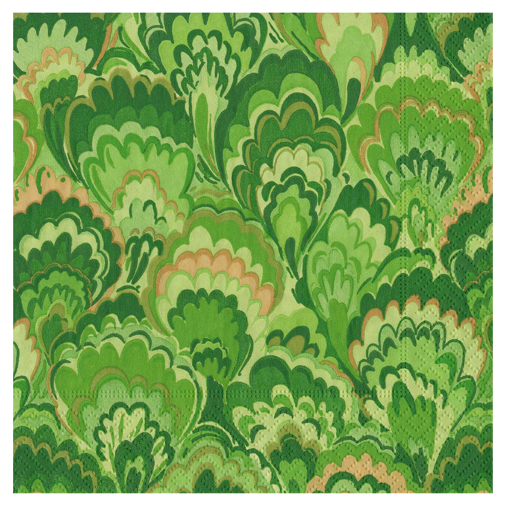Marbled Ceramica Green Caspari Paper Table Lunch Napkins 33 cm square 3 ply