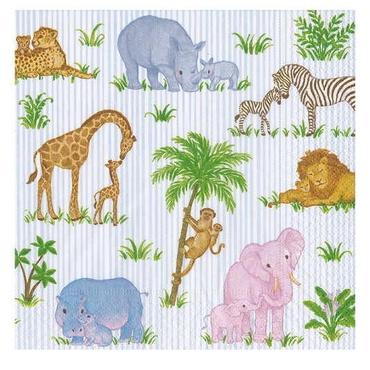 Safari Baby Animals Caspari Paper Table Napkins 33 cm square 3 ply lunch napkins