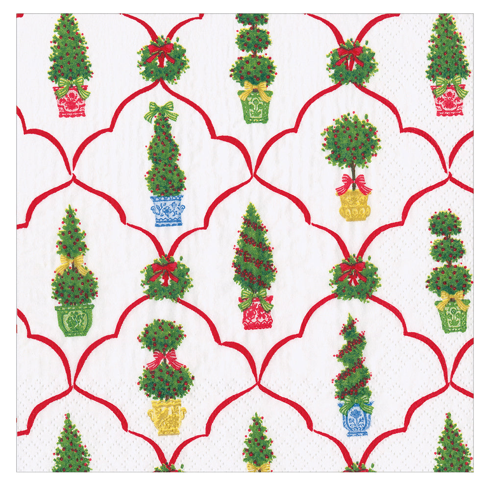 Petit Jardin De Noel Christmas Caspari Paper Table Lunch Napkins 33 cm square 3 ply