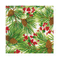 Evergreen and Berries White Christmas Caspari Paper Table Lunch Napkins 33 cm square 3 ply