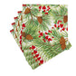 Evergreen and Berries White Christmas Caspari Paper Table Lunch Napkins 33 cm square 3 ply