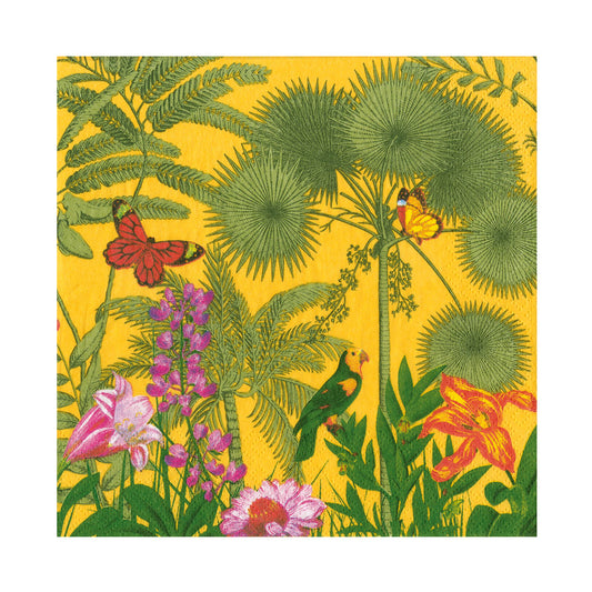 Paradise Garden Canary Caspari Paper Table Lunch Napkins 33 cm square 3 ply