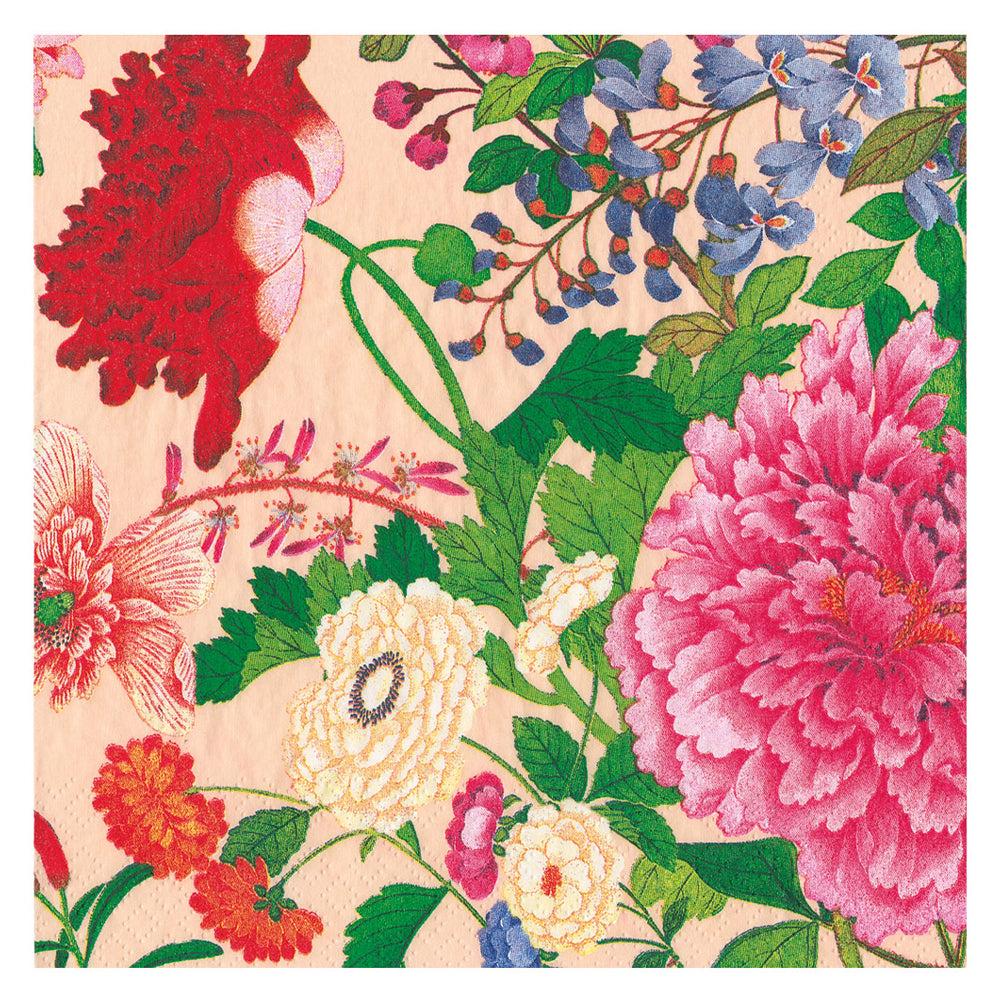A Profusion of Flowers Shell Caspari Paper Dinner Napkins 40 cm square 3 ply