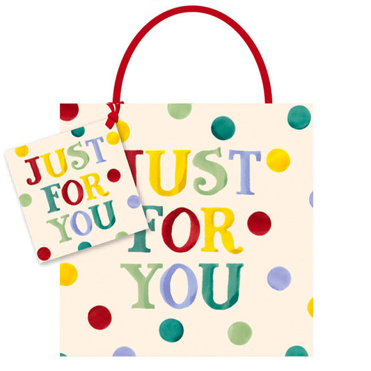 Emma Bridgewater Just For You Small Luxury Paper Gift Bag, size: 130 x 130 x 70mm