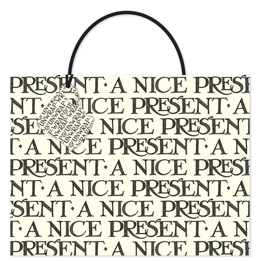 Emma Bridgewater Etch A Nice Present Shopper Luxury Paper Gift Bag with tag 365 x 275 x 120 mm