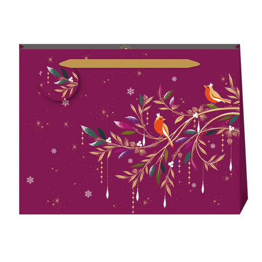 Sara Miller Robins Christmas Shopper Luxury Paper Gift Bag with tag 365 x 275 x 120 mm