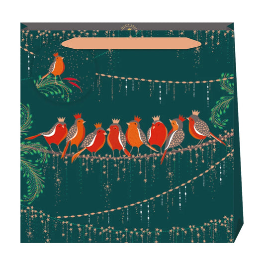 Sara Miller Robins on a Wire Christmas Medium Luxury Paper Gift Bag with tag 220 x 220 x 80 mm