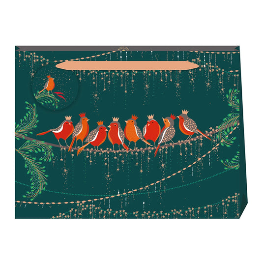 Sara Miller Robins on a Wire Christmas Shopper Luxury Paper Gift Bag with tag 365 x 275 x 120 mm