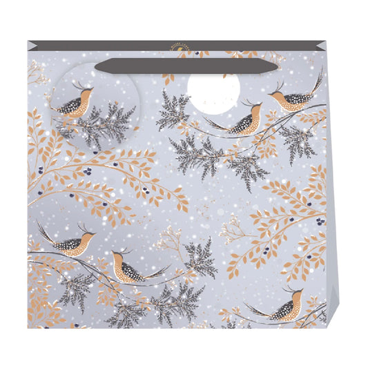 Sara Miller Winter Snow Large Luxury Paper Gift Bag with tag  325 x 325 x 120 mm