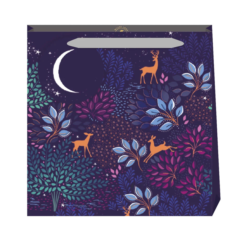 Sara Miller Magical Deer Floral Medium Luxury Paper Gift Bag with tag 220 x 220 x 80 mm