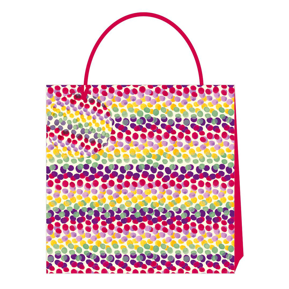 Emma Bridgewater Rainbow Dot Medium Luxury Paper Gift Bag with tag 220 x 220 x 80 mm