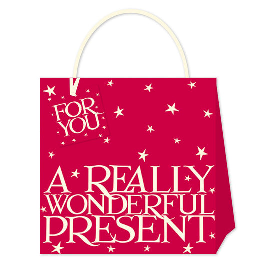Emma Bridgewater Red Toast A Really Wonderful Present Medium Luxury Paper Gift Bag with tag 220 x 220 x 80 mm
