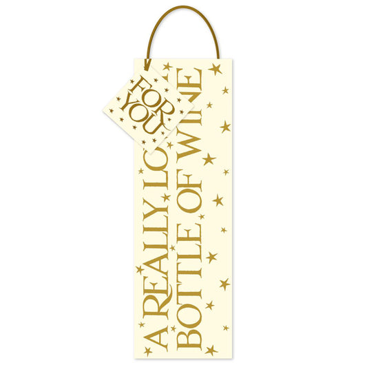 Emma Bridgewater Gold Toast Bottle Bag Luxury Paper Gift Bag with tag  110 X 335 X 90 mm