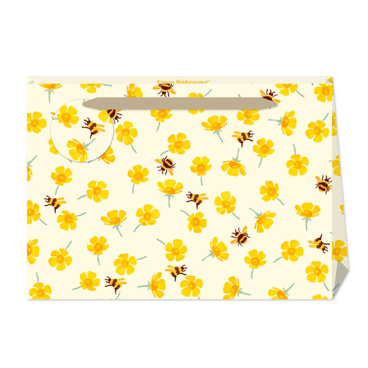 Emma Bridgewater Buttercups & Bees Shopper Luxury Paper Gift Bag with tag 365 x 275 x 120 mm