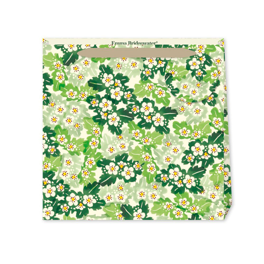 Emma Bridgewater Hawthorn Green Medium Luxury Paper Gift Bag with tag 220 x 220 x 80 mm