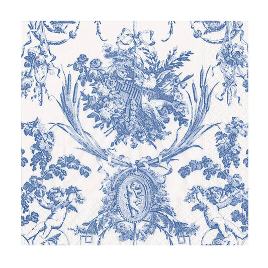 Romantic Toile blue Caspari Paper Table Napkins 25 cm square 3 ply cocktail napkins