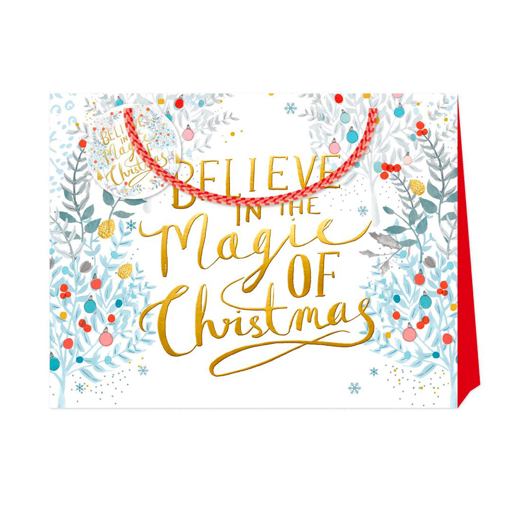 Louise Tiler Magic of Christmas Shopper Luxury Paper Gift Bag with tag 365 x 275 x 120 mm