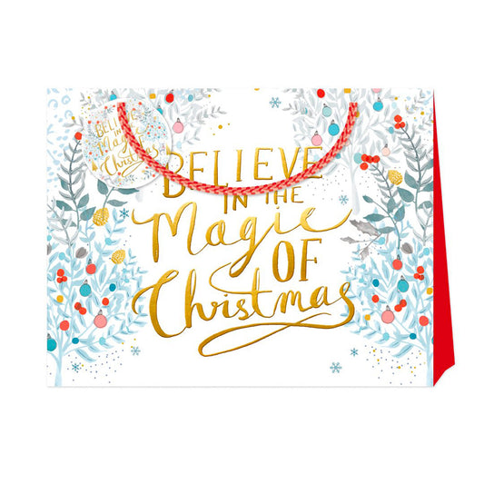 Louise Tiler Magic of Christmas Shopper Luxury Paper Gift Bag with tag 365 x 275 x 120 mm