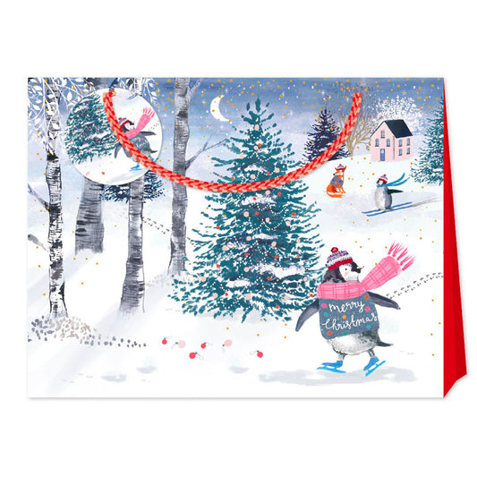 Louise Tiler Merry Christmas Shopper Luxury Paper Gift Bag with tag 365 x 275 x 120 mm