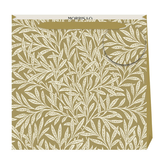 Morris & Co Willow Gold William Morris Medium Luxury Paper Gift Bag with tag 220 x 220 x 80 mm