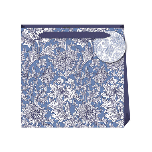 Morris & Co Woad Crysanthemum William Morris Small Luxury Paper Gift Bag, size: 130 x 130 x 70mm