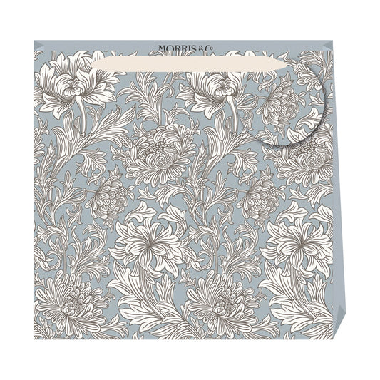 Morris & Co Slate Chrysanthemum William Morris Medium Luxury Paper Gift Bag with tag 220 x 220 x 80 mm
