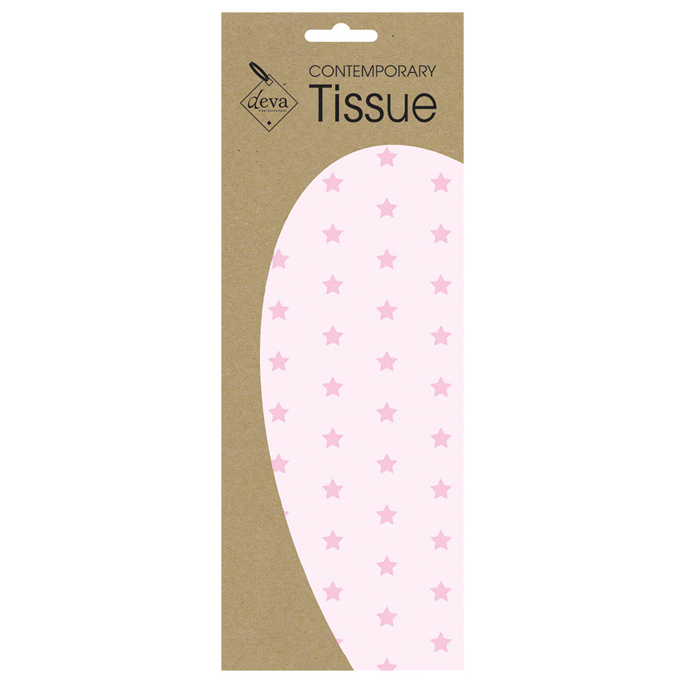 Baby Star Pink Tissue Paper 4 Sheets of 20 x 30" Deva Tissue Wrapping Paper