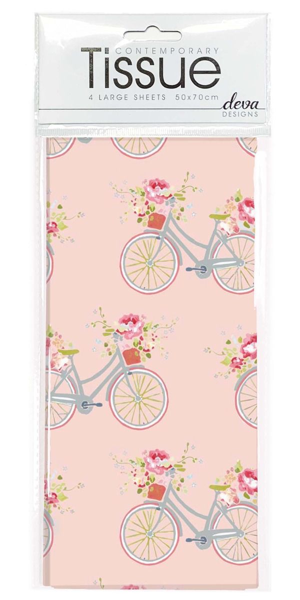 Pink Bikes Julia Dodsworth Deva Tissue Wrap 4 sheets 50 x 70 cm