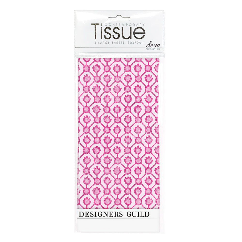 JAAL Pink Designers Guild Pink Deva Tissue Wrap 4 sheets 50 x 70 cm