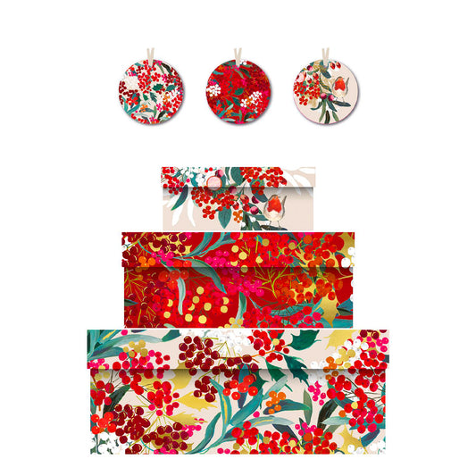 Louise Tiler Colourful Berries Mix Christmas Mix Nest of 3 Gift Boxes