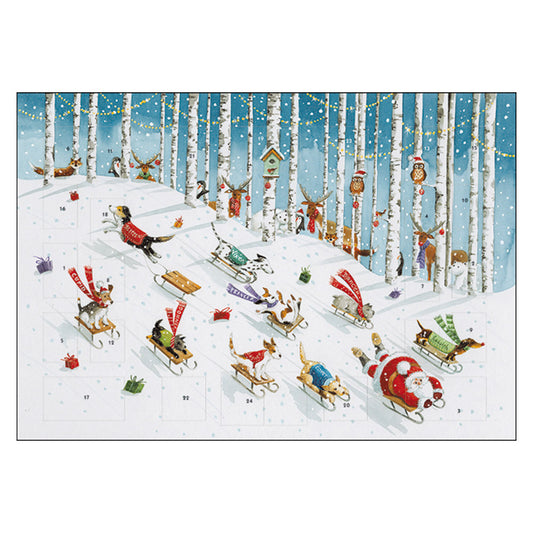 Dogs and Santa Sledging Caltime Advent Calendar 350 x 245 mm