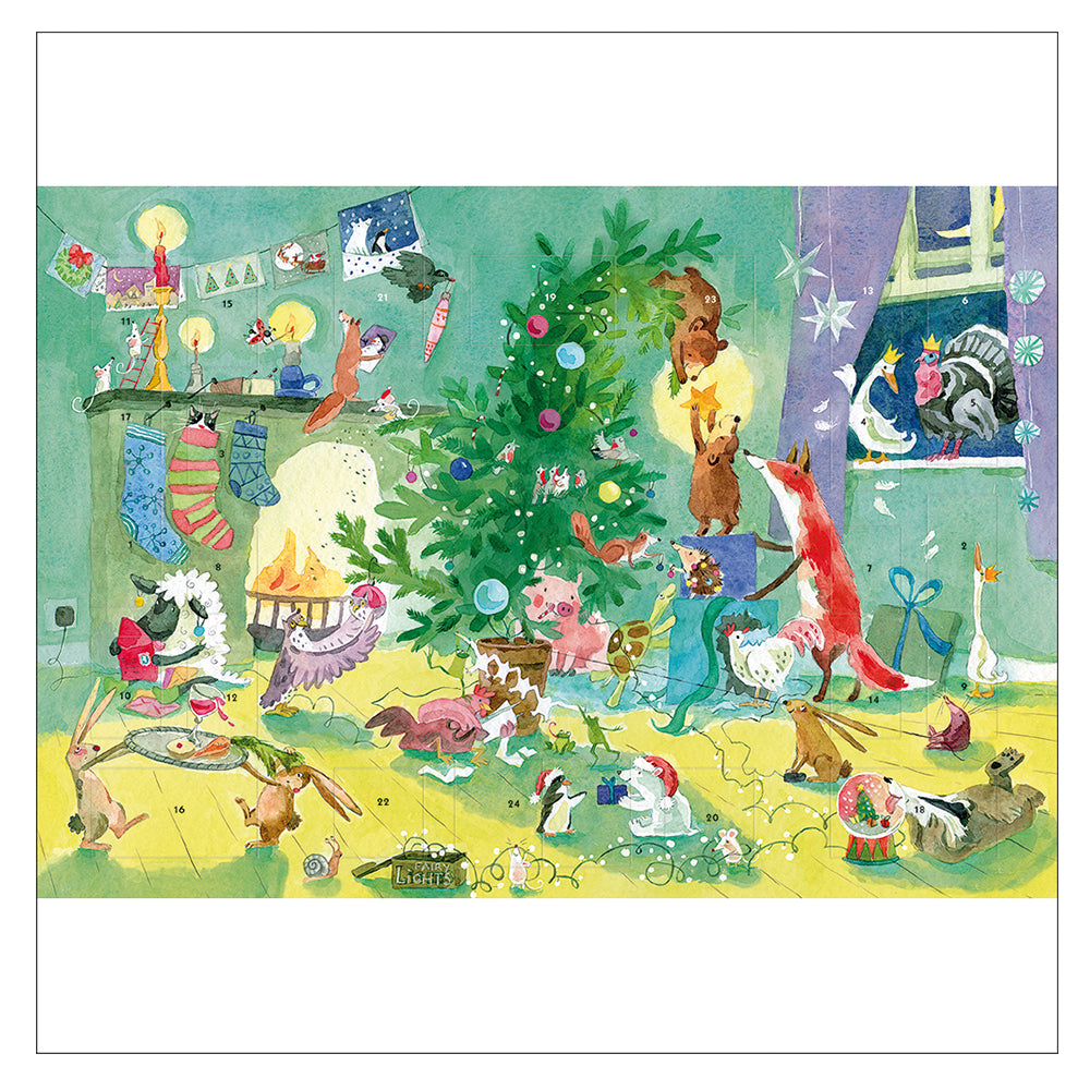 Animals Christmas Tree by the Fire Caltime Advent Calendar 350 x 245 mm