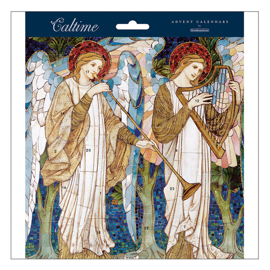 Musical Two Angels Harp and Horn Caltime Advent Calendar 213 x 213 mm