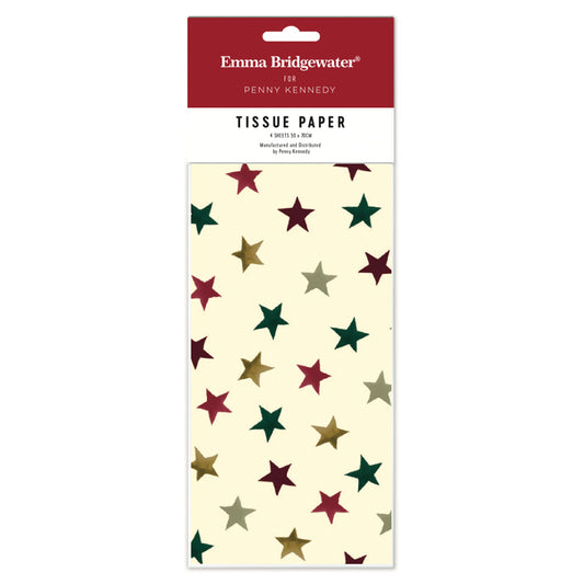 Emma Bridgewater Christmas Stars Tissue Wrapping Paper 4 sheets 50 x 70 cm