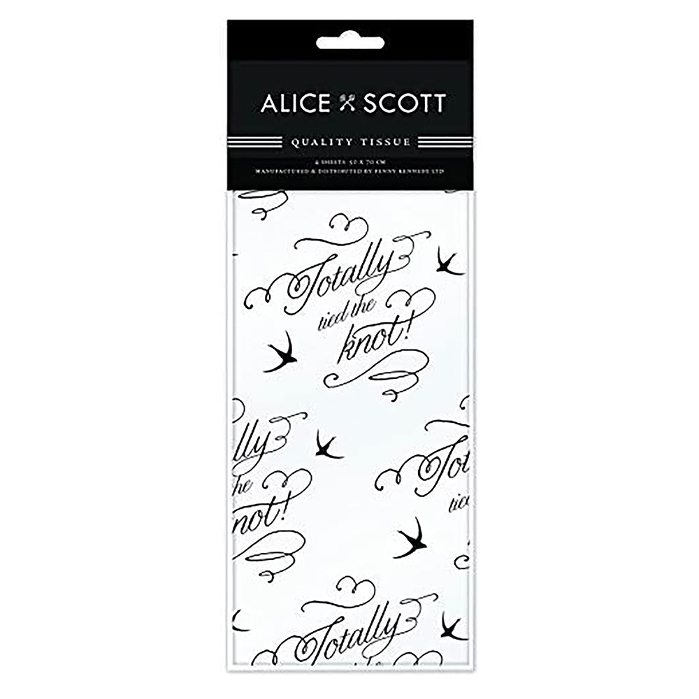 Alice Scott Totally Tied the Knot Wedding Tissue Wrapping Paper 4 sheets 50 x 70 cm