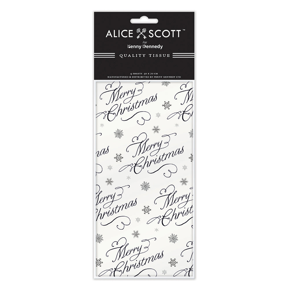Alice Scott Merry Christmas Tissue Wrapping Paper 4 sheets 50 x 70 cm